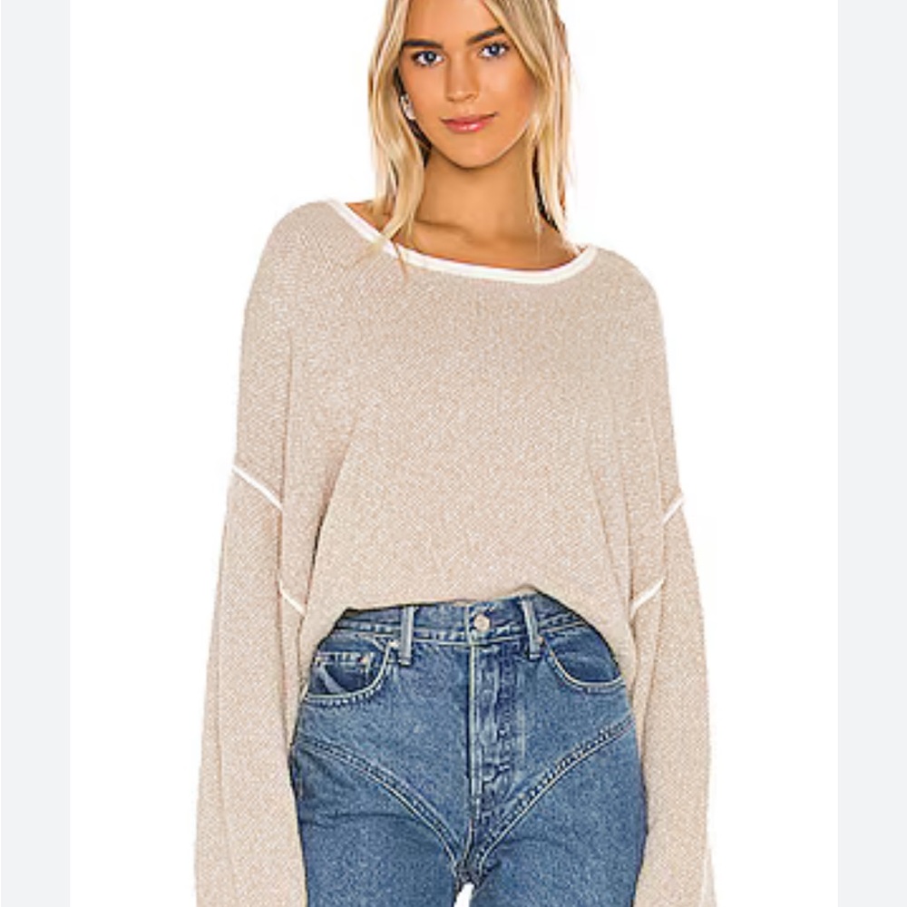 Free People Bardot Sweater sz S tan